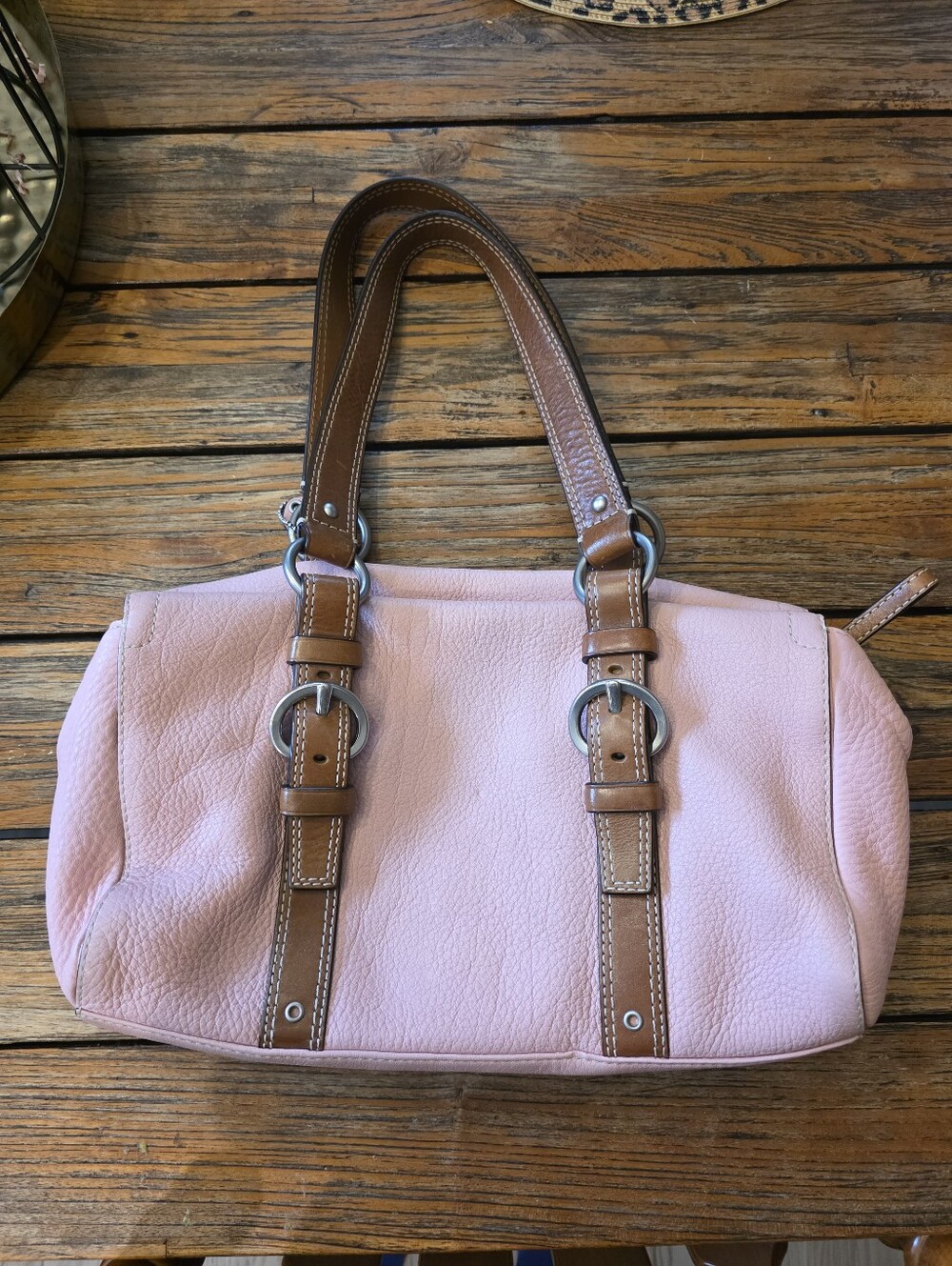 Vintage Y2K Coach Chelsea Pink Pebbled Leather Satchel Bag Shoulder Bag F10887De